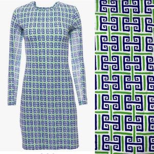 IBKUL Geo Key Kelly Green Dress Preppy Tennis Golf PB Performance Stretch New